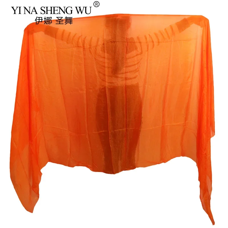 Véu de seda para dança do ventre, desempenho de arremesso à mão de lenços de dança 100% seda real, adereço de performance de dançarina, personalização tingida à mão