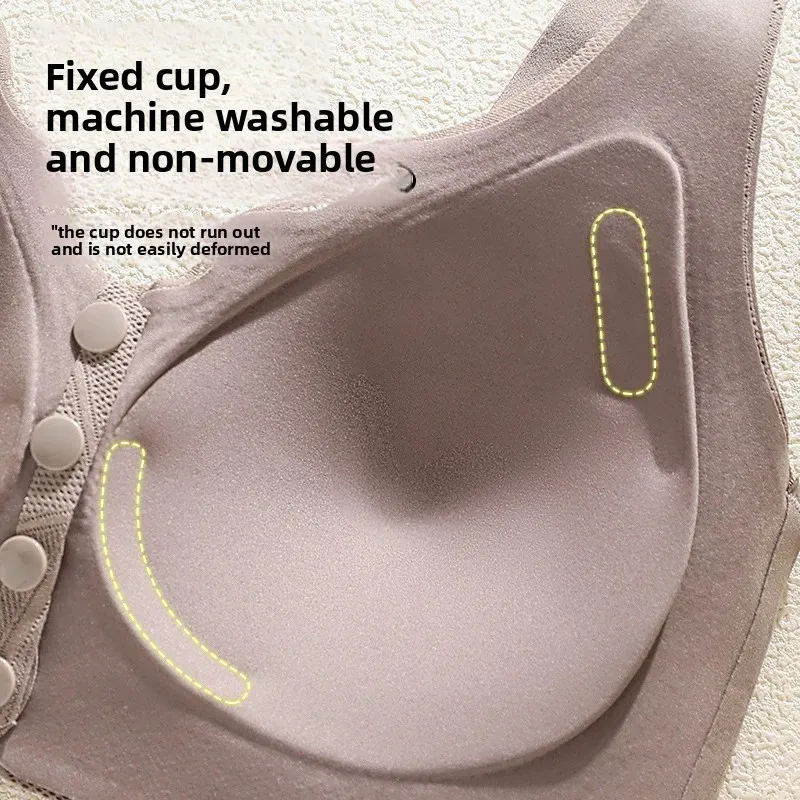 M-6XL бесшовный бюстгальтер, жилет, тонкий бюстгальтер для женщин среднего и пожилого возраста, удобное нижнее белье на пуговицах спереди, женское нагрудное белье