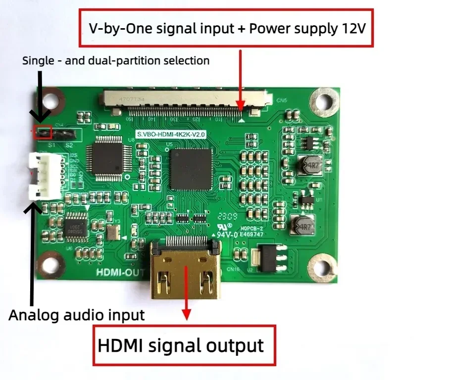 V-by-One to HDMI Board Vbyone VBO to HDMI Board Output Support 4K2K 1080P Resolution