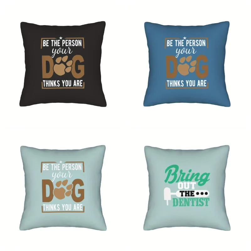 

Black Paw Print Cushion Covers Chair Living Room Pillowcase Cozy Zipper Sofa Pillow Covers Bedroom Indoor Home Decortions