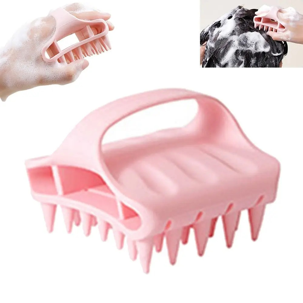 

Портативная силиконовая щетка для шампуня, ручная отшелушивающая щетка для роста волос, влажная или сухая щетка, удобный массажер для головы и кожи головы