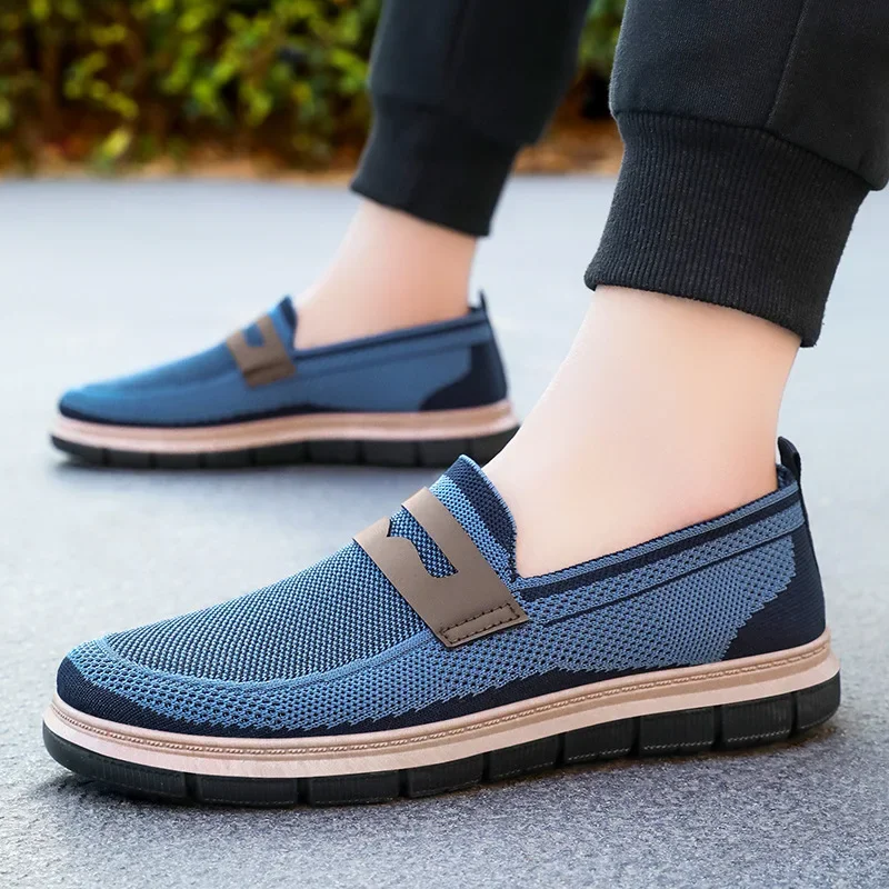 

Men's Spring New Mesh Breathable British Style Casual Shoes Men's Flat Shoes Dad Sports Versatile Single Shoes zapatillas