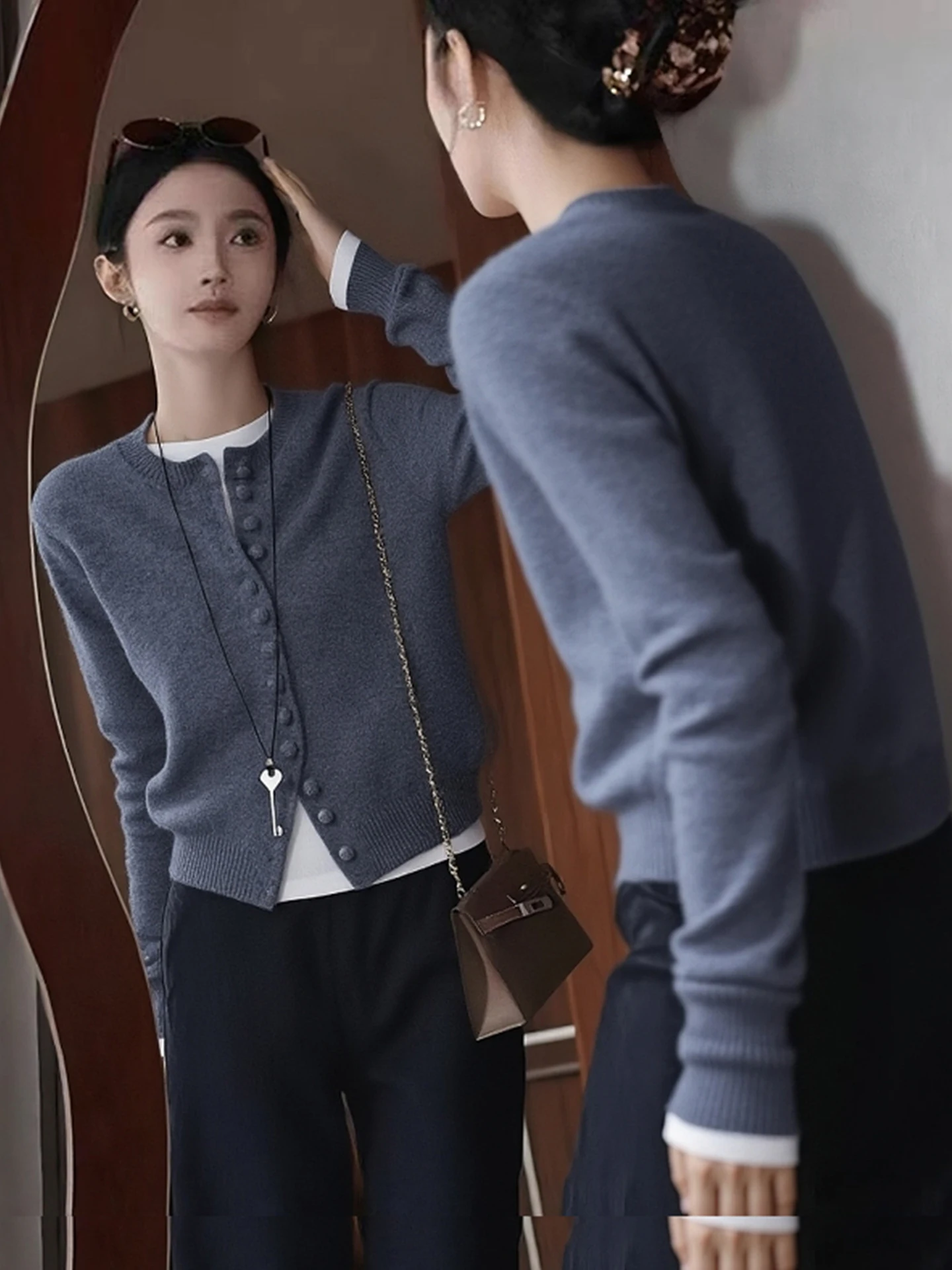 

Korean Sle Pure Color Open Cardigan Long Sve Thiened Sweater Casual Loose Women's Knitted irt for Winter 2025