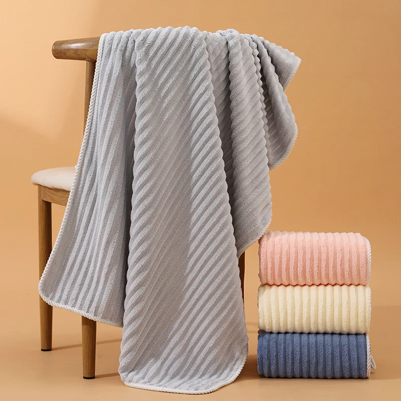 Home Coral Fleece Bath Towels Outdoor Sports Quick Drying Absorbent Beach Towels Swimming Towels Beauty Salon Supplies