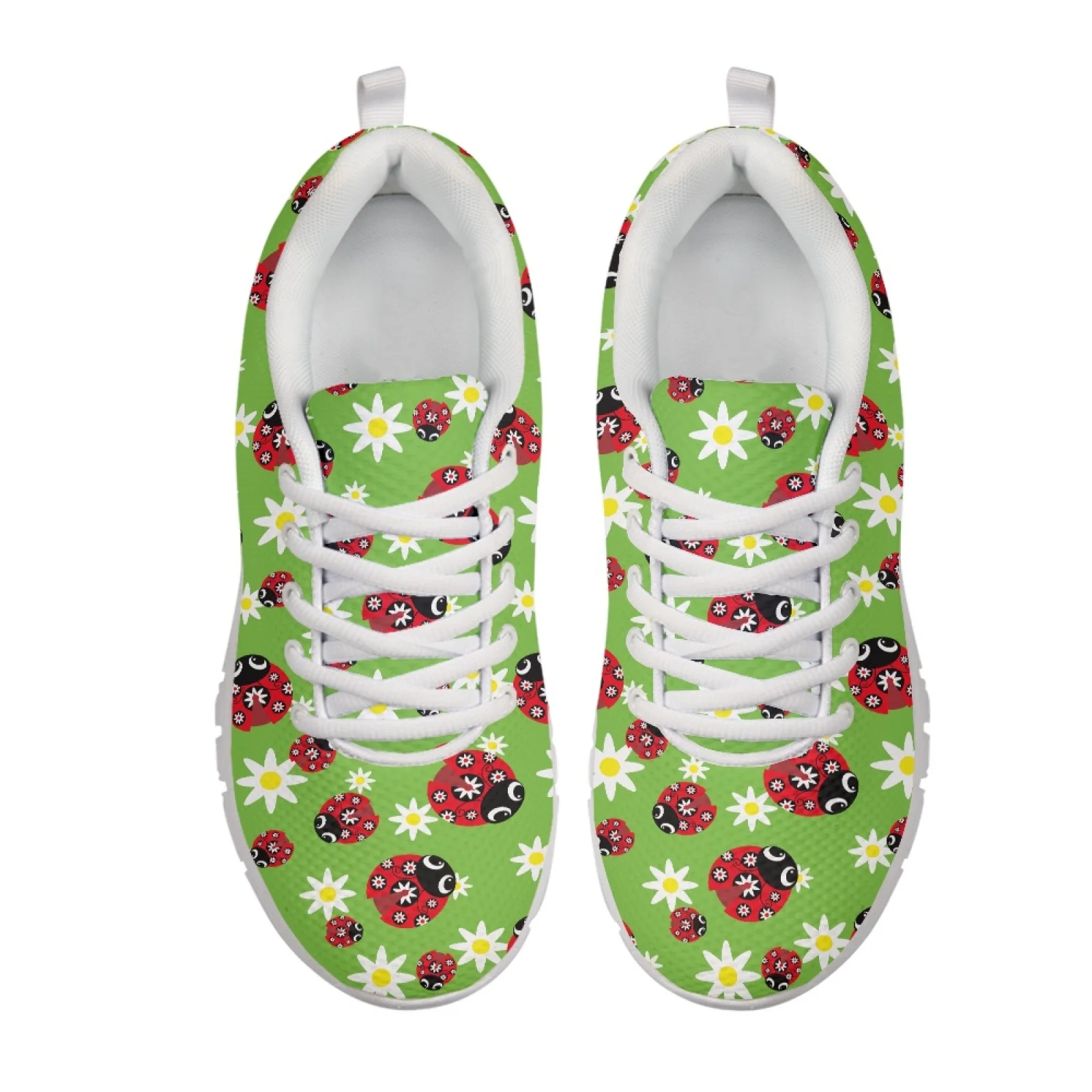 Coloranimal Ladybug Daisy Lace Up Training Athletic Shoes Women Running Shoes Sport Running Shoes for Womens Lady