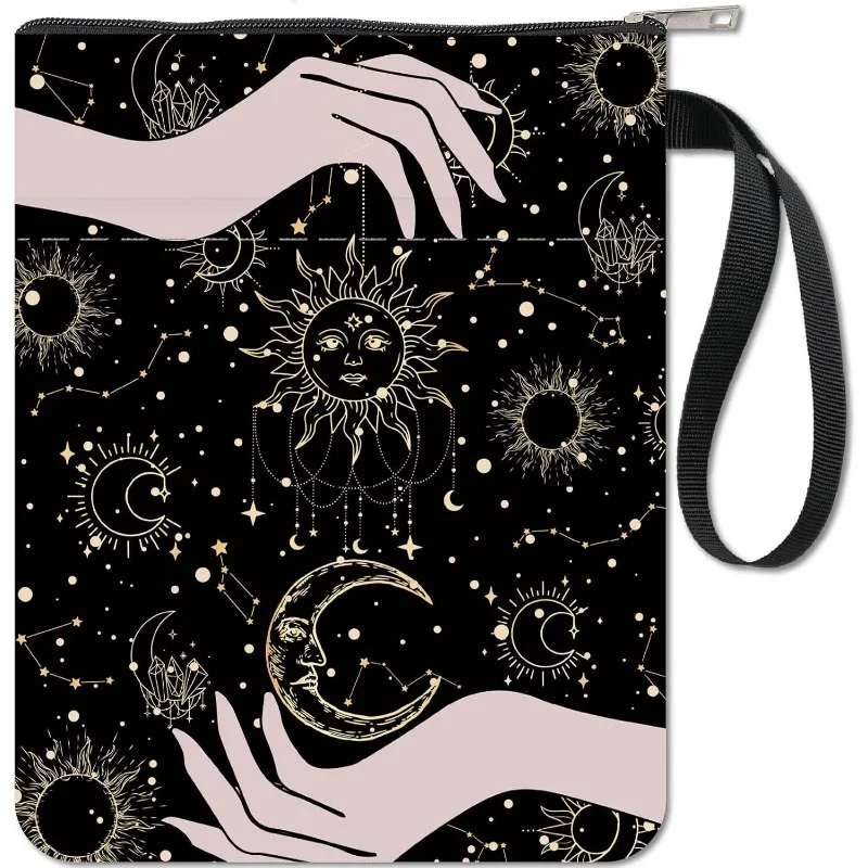 1 pc Book Sleeve Sun Book Protector Moon Witch\'s Hand Black Book Covers for Paperbacks Washable Fabric Cloth Book Cover