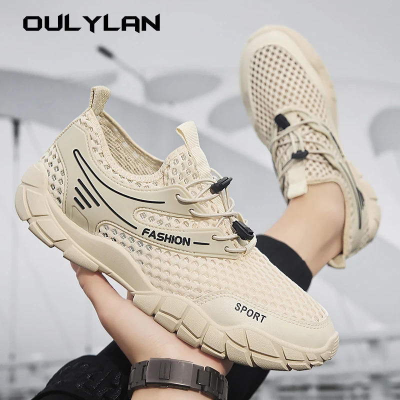 Oulylan Breathable Mesh Men's Shoes Sneaker for Men 2024 New Sneakers Man Hollow Casual Sport Shoe Running Shoes