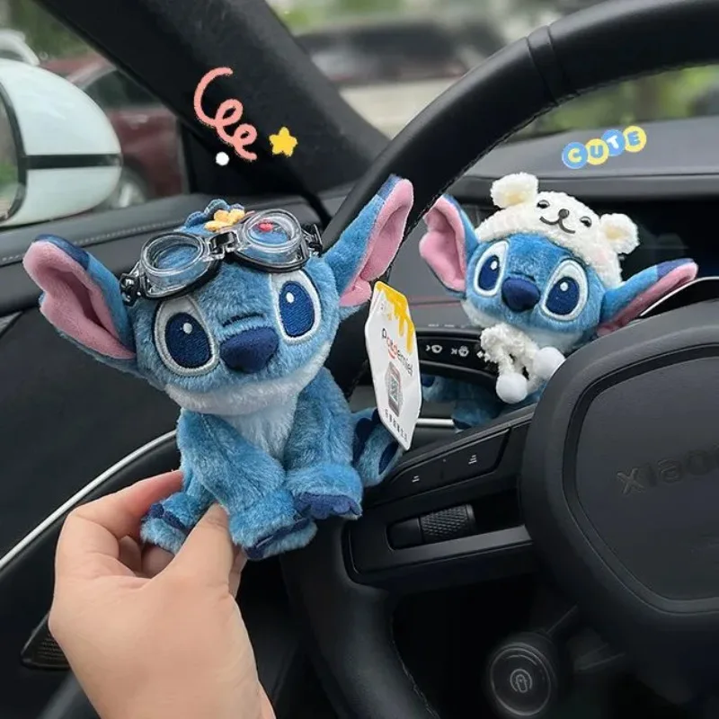 Muñeco de coche Lilo & Stitch con estampado de anime y dibujos animados, accesorios Kawaii, decoración para limpiaparabrisas, muñeco para coche con señal de giro, regalos festivos