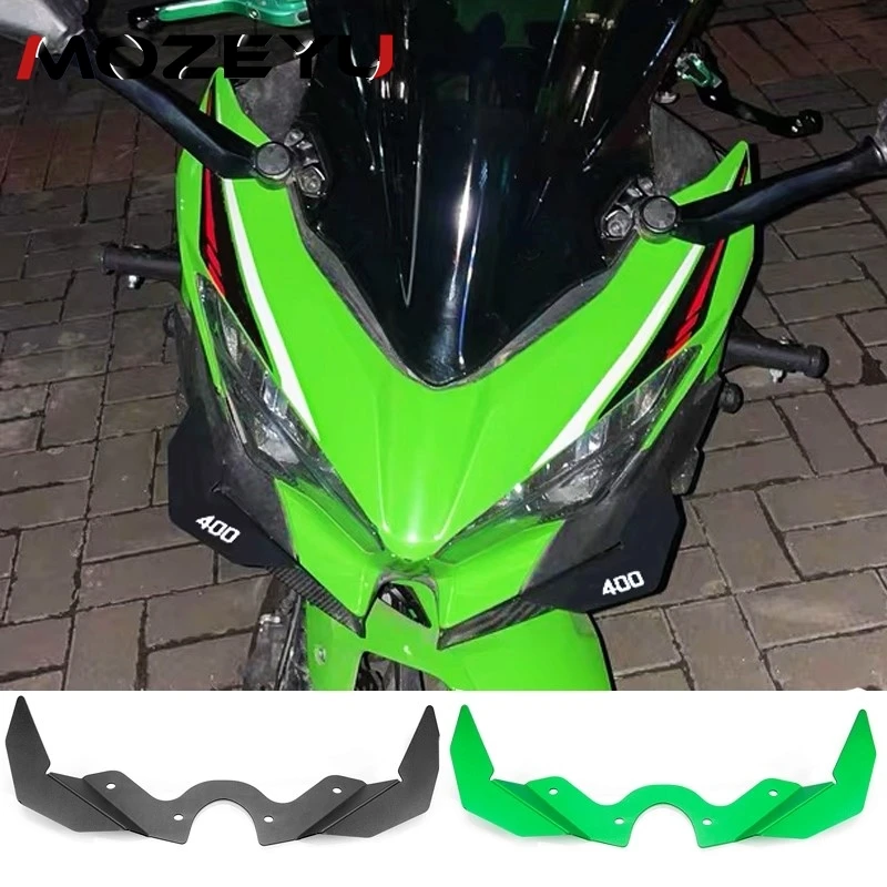 

2024 For Kawasaki Ninja 250 Ninja 400 2018 - 2023 Motorcycle Aluminum Front Wing Fairing Winglets Downforce Wings Air Deflector