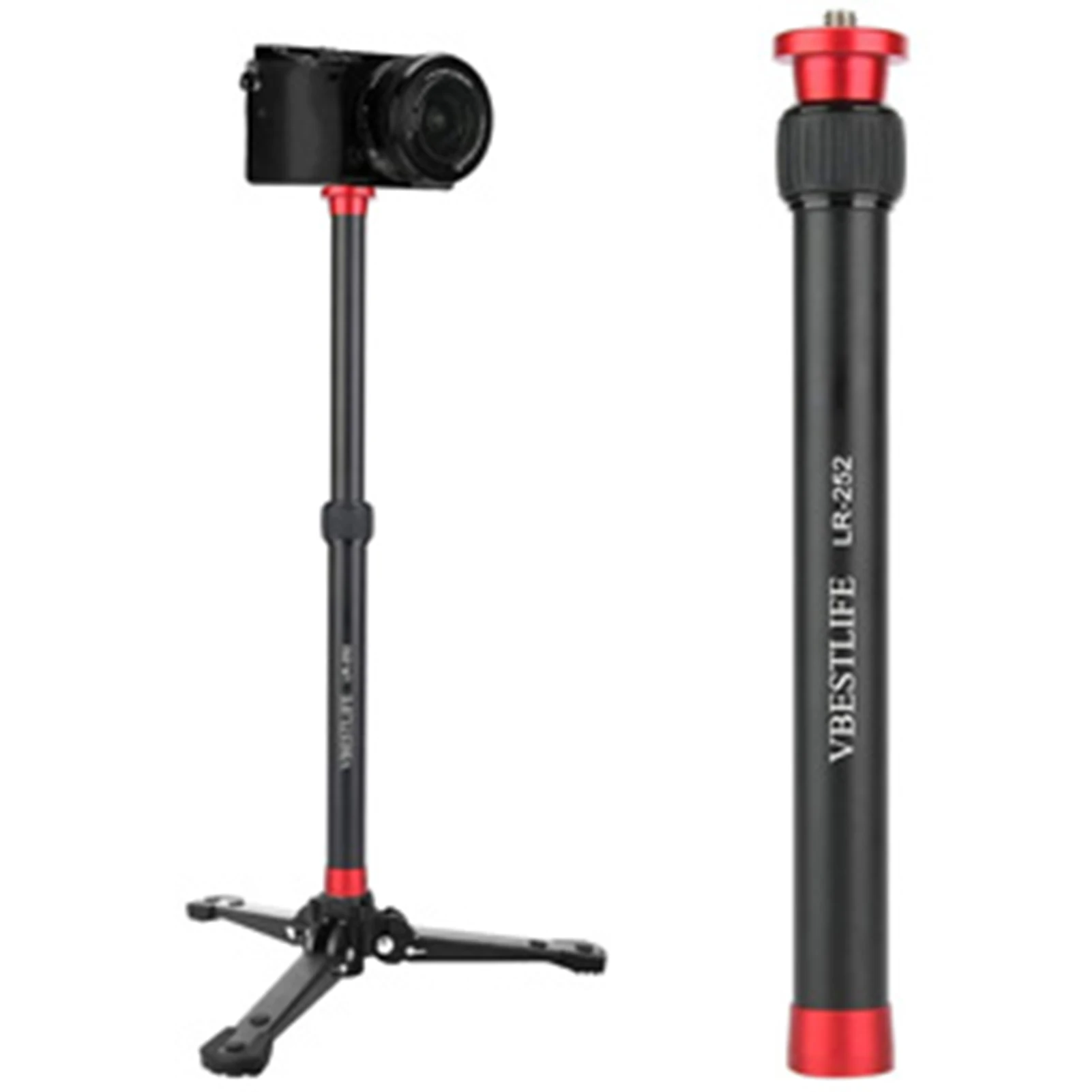 ZK40 VBESTLIFE LR-252 قضيب تمديد ثلاثي القوائم لسطح المكتب من سبائك الألومنيوم قسمين