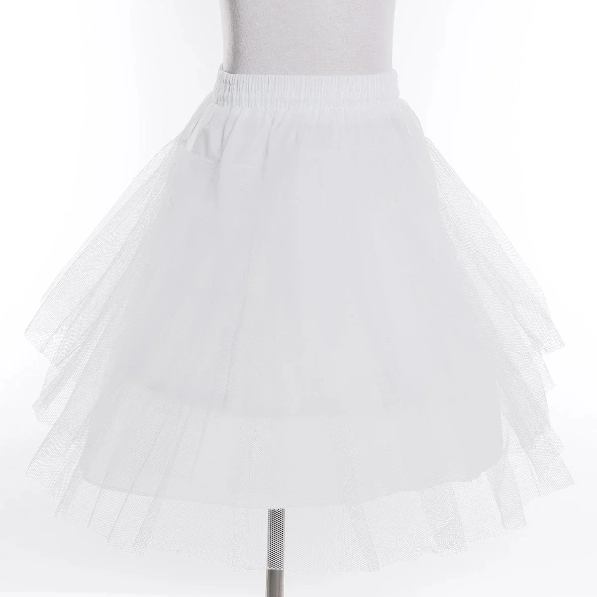 Kids Girls Petticoat Skirt Hoopless 3 Layer Net Fluffy Underskirt Crinoline Slip For Wedding Party Flower Girl Dresses