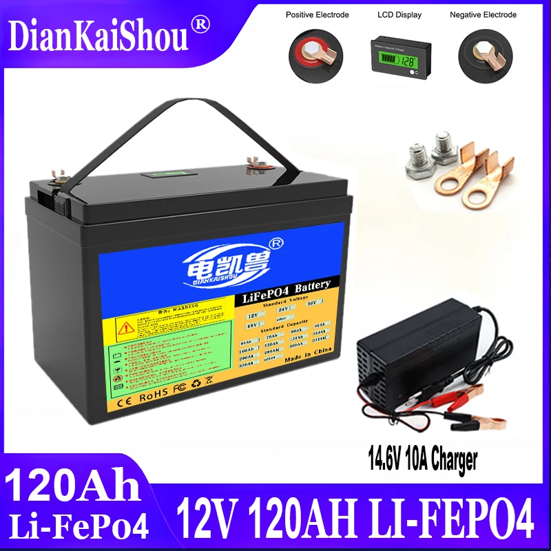 AAA 12V 24V60Ah 150Ah 280Ah 300Ah 320Ah LiFePo4 Cell pack, built-in BMS solar energy storage, outdoor camping golf cart tax-free