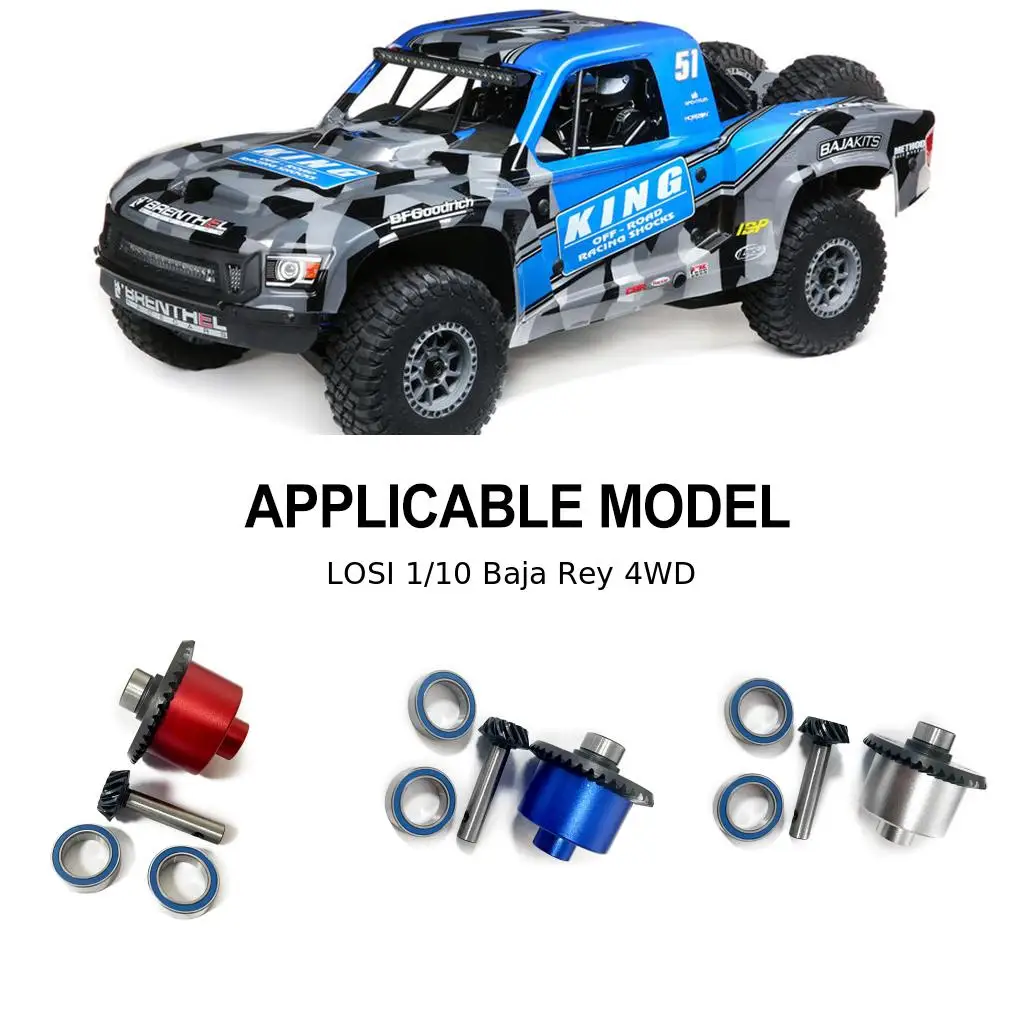 4pcs 1/10 Rear Axle Differential Shaft Aluminum Alloy Durable Rc Rear Axle Differential Shaft For LOSI Baja Rey 4WD Silver