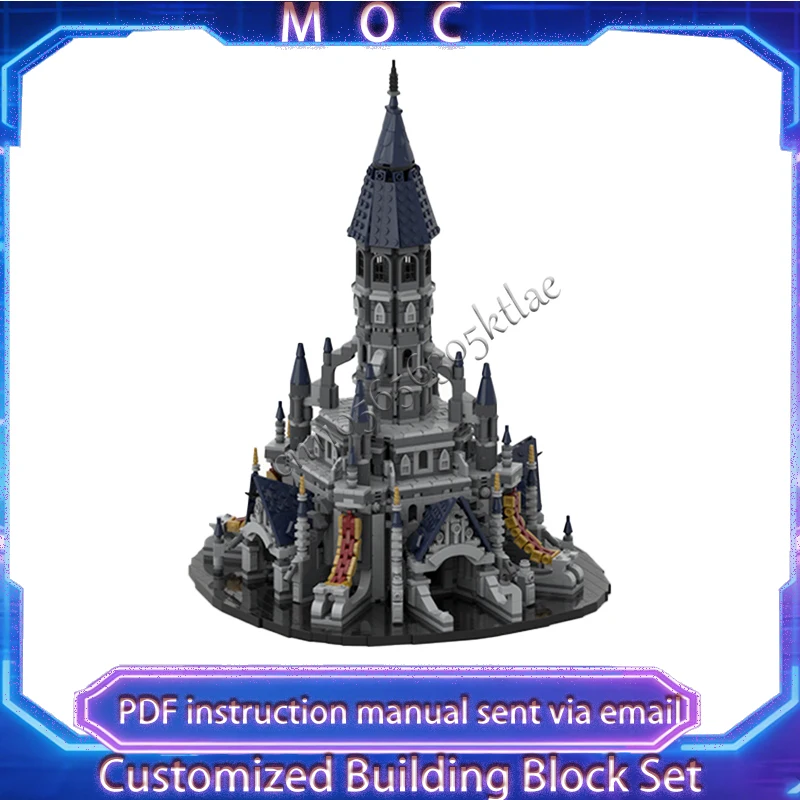 

2447 деталей, индивидуальный набор MOC, модель средневекового храма/замка по мотивам известных игр, конструктор, популярный подарок на праздники