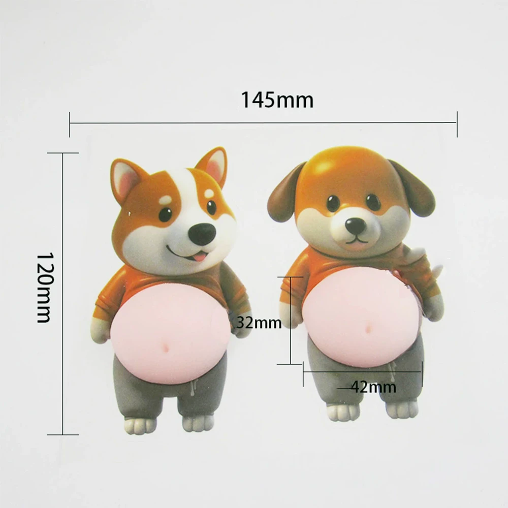 2 قطعة ملصقات شيبا إينو ثلاثية الأبعاد فائقة النعومة من السيليكون واقي مصد السيارة والأثاث ملصقات مضادة للتصادم، سيليكون ذاتي اللصق