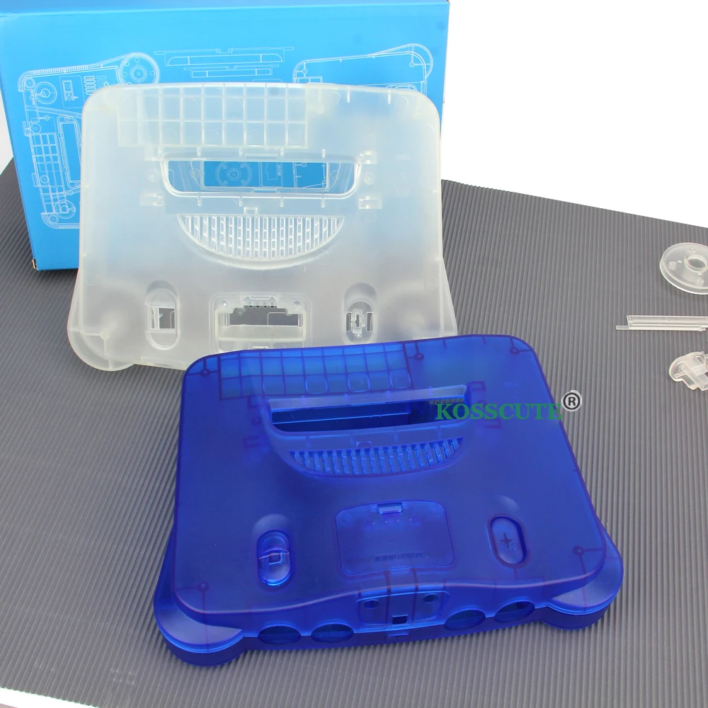 For N64 Retro Video Game Console Replacement Plastic Housing Shell Transparent Case for Nintendo 64 Protector Accessories