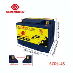 SCR1-45 la batterie diabétique CCA de démarreur de voiture de 12V 25AH veFePO4 exécutent une puissance élevée 100A BMS intégrée de batterie aste de fer de lithium