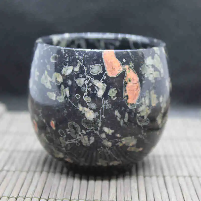 Нефритовая чайная чаша с цветком сливы, чайная чашка, оптовая продажа, Ruyang Jade Anshan Rock, нефритовая чашка для вина, нефритовая чашка с большим животом, нефритовое ремесло