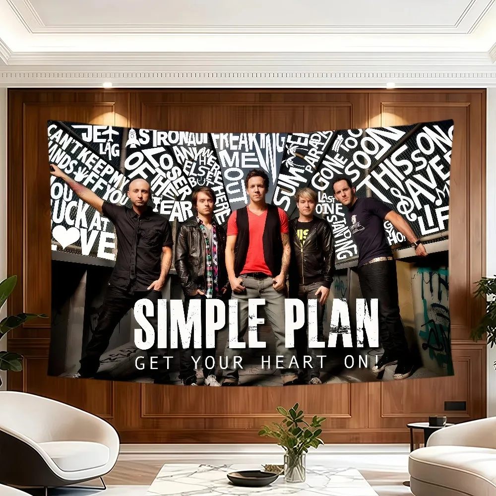 Band S-Simple Plan flag Decorative Banners Suitable For Outdoor Camping Family Parties And Garden Walls Gift