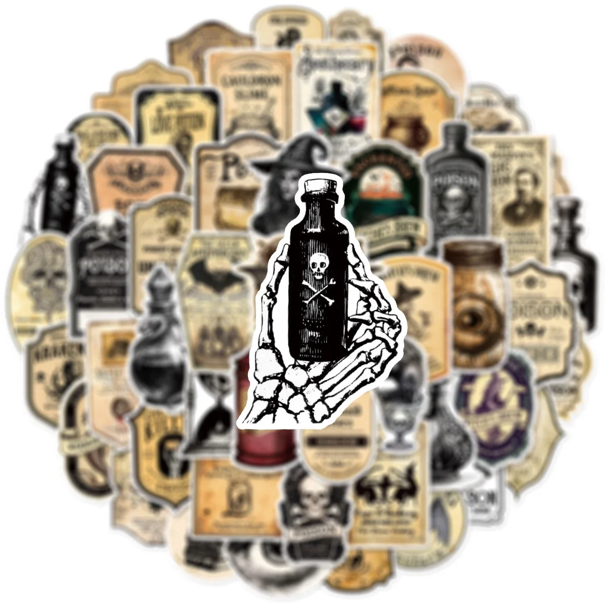 10/50 Stuks Halloween Vintage Potion Fles Etiketten Stickers Retro Horror Gothic Decals Koffer Scrapbooking Laptop Koelkast Sticker