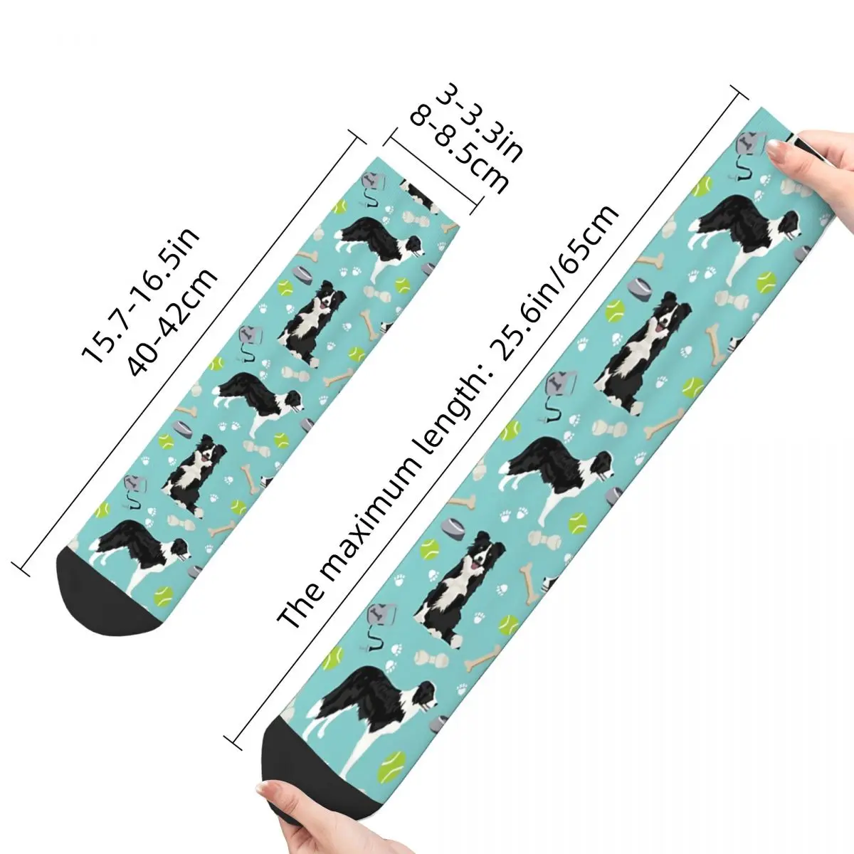 Bone Dog Border Collie Socks Shopping 3D Print Boy Girls Mid-calf Sock