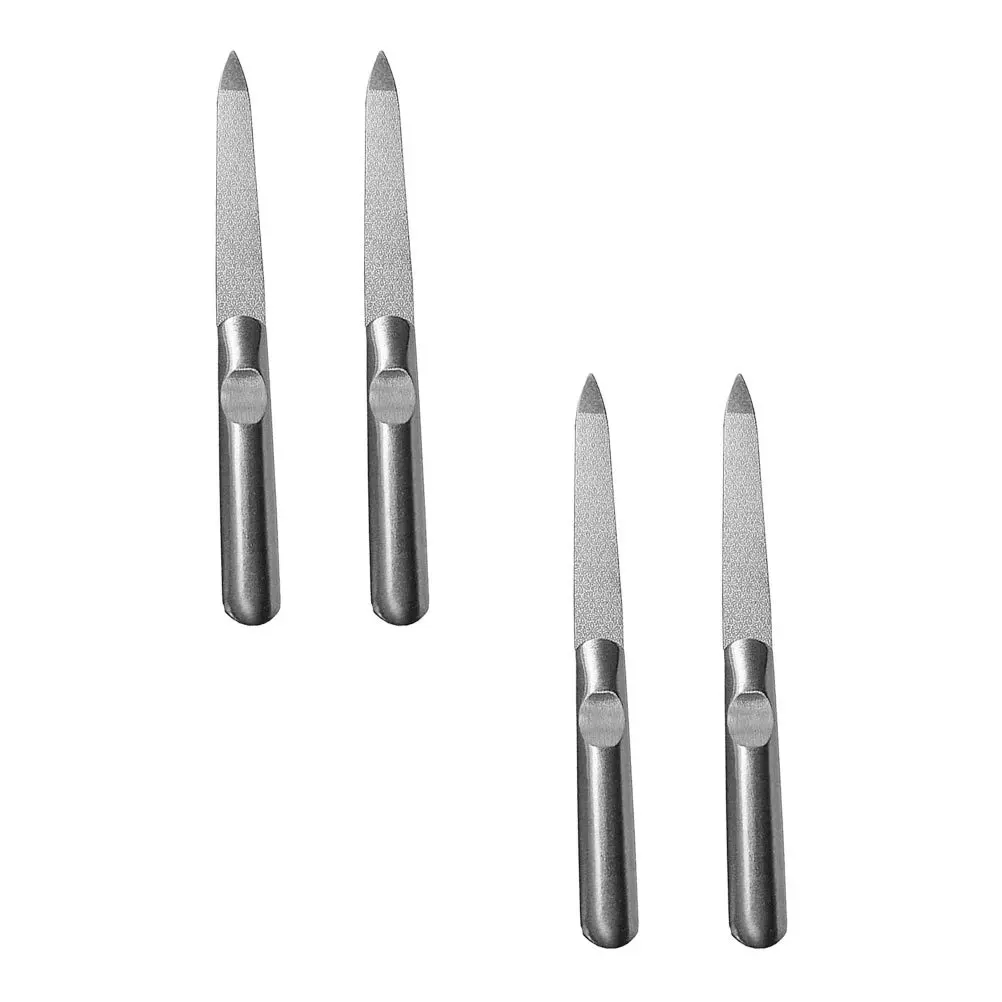 4 個のステンレス鋼の爪やすり軽量ポータブルマニキュアツール旅行ホームオフィスネイルケアトリミングアートセット