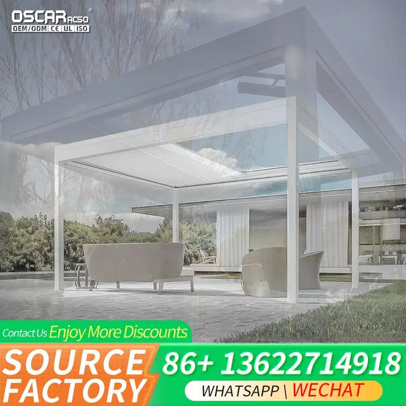 Bioclimatic Villa Opening Pergola with Sliding Glass Doors Modern Outdoor Structure for Garden Patio Backyard pergolas