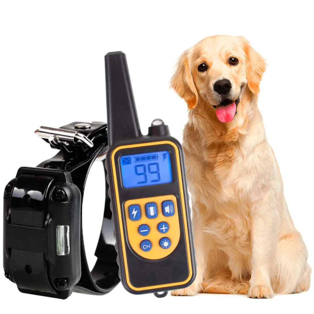 

800m Electric Dog Training Collar Waterproof Pet Remote Control Rechargeable Training Dog Collar with Shock Vibration Sound