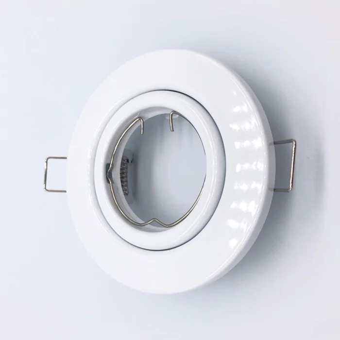 White Round Cut-out 65mm Lighting Gu10 Mr16 Front Ring Get Off Recessed Metal Ceiling Downlight Fixture for Home Decoraction