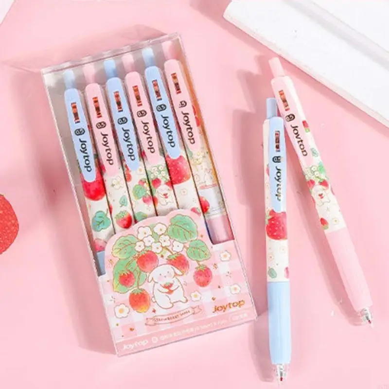 

M5TB 6 Pcs Retractable Gel Pens Set Large Volume for Students Writing Note Taking