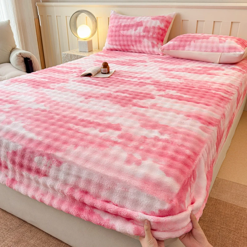 

A New 2025 Faux Rabbit Plush High-weight Warm Bed Hat Simmons Mattress Covers Winter 360-degree Wrapping with Elastic Bedspread