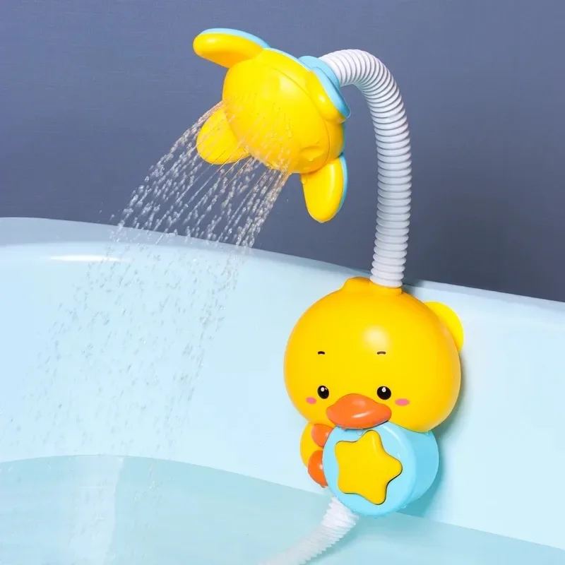 New Bathing Toy Baby Water Game Duck Model Faucet Shower Electric Sprinkler Swimming Bathroom Baby Toy