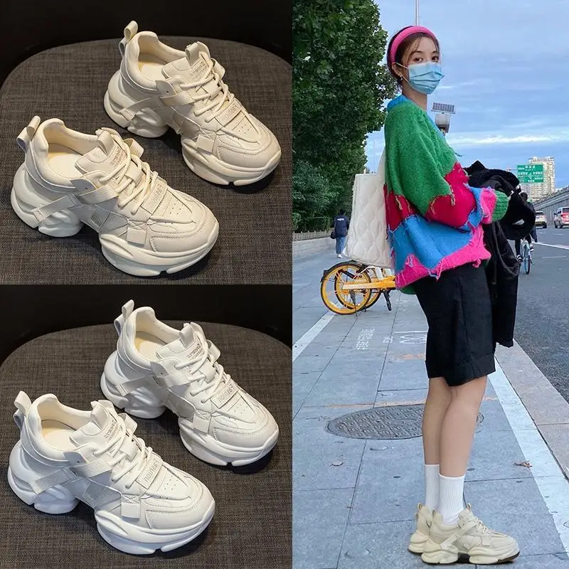 

Genuine Leather Dance Shoes Soft Bottom Sporty Casual Dad Shoes Pure Color round Toe Low Heel PU Lined Fashionable Flat Footwear