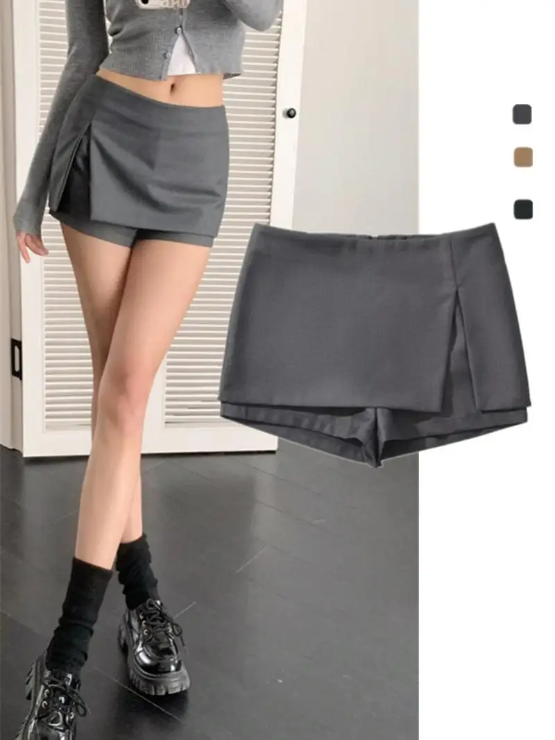 

Американский сексуальный дизайн с низкой талией, костюм с разрезом, юбка, брюки, анти-легкая винтажная утягивающая универсальная юбка f