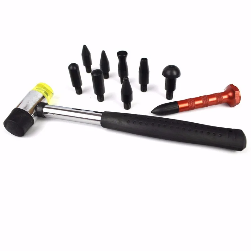 Car Dent Removal Tools Paintless Dent Removal Tap Down Dent Remover Double Head Rubber Hammer Auto Repair Tool