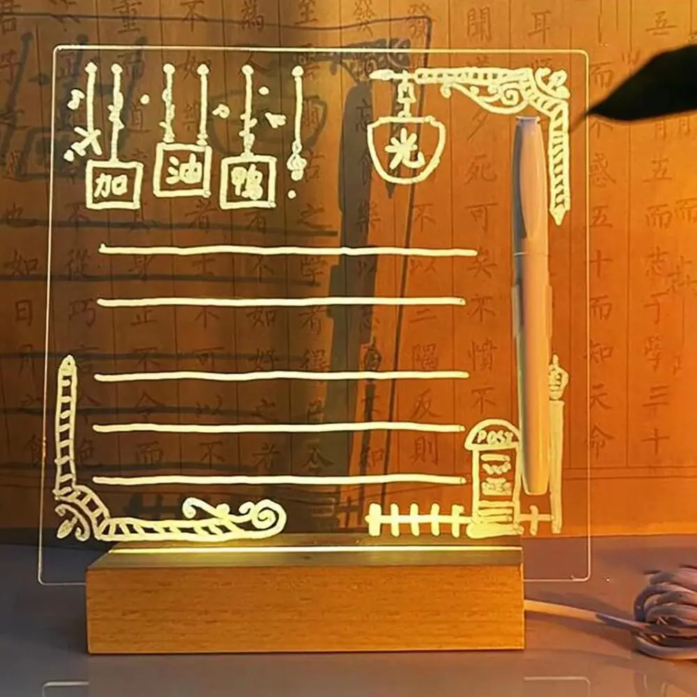 USB Acrylic Colorful LED Writing Board Night Light Decorative Message Board Handwritten Luminous Kids Drawing Board Kids