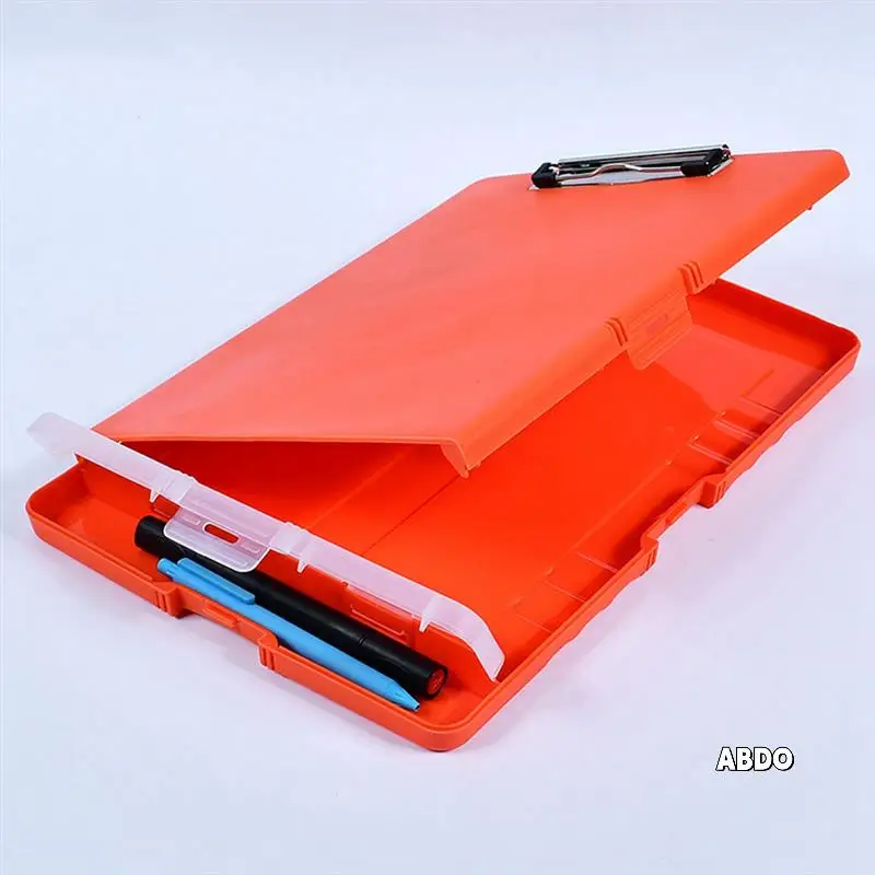

Clip Board Organizer Clipboards With Storage Nursing Clipboard Foldable File Folder Plastic Clipboard (Orange) Durable