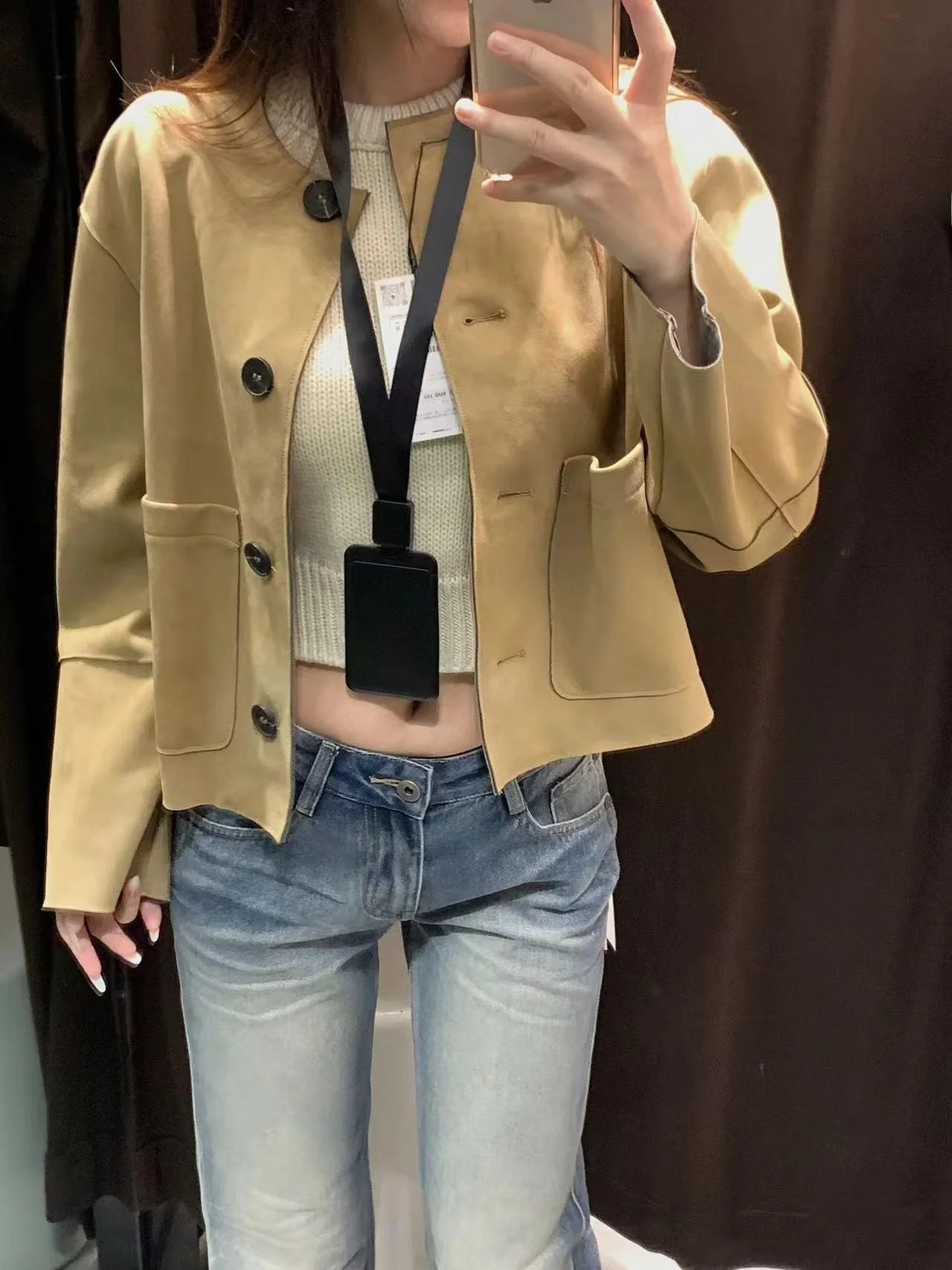 ريترو جولة Ne فو الفراء Jaet المرأة فضفاضة تناسب ort ملابس خارجية مريحة ألياف البوليستر طويلة Sve زر إغلاق