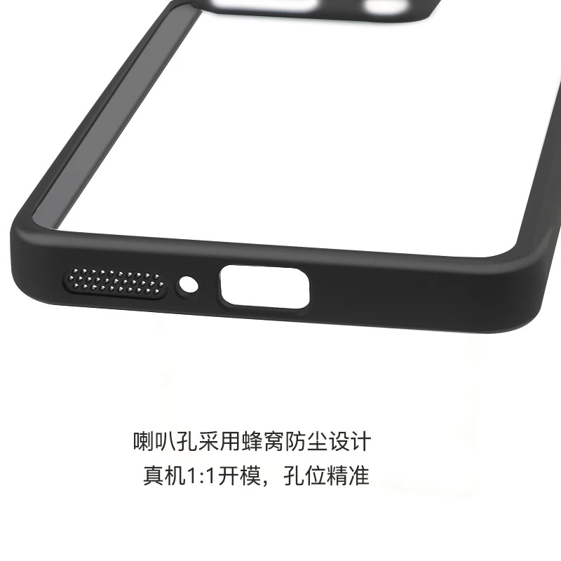 For Xiaomi Redmi Note 13 4G Case Black Edge Transparent PC Cover For Xiaomi Redmi Note 13 4G Shockproof TPU Phone Back Cover