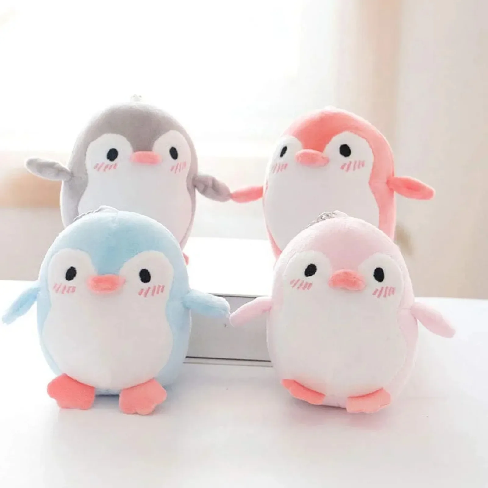 Lovely Penguin Animal Stuffed Doll Plush Toy Keychain Key Holder Bag Pendant Party Favor Gifts Toys for Boys Girls Kids Toddler