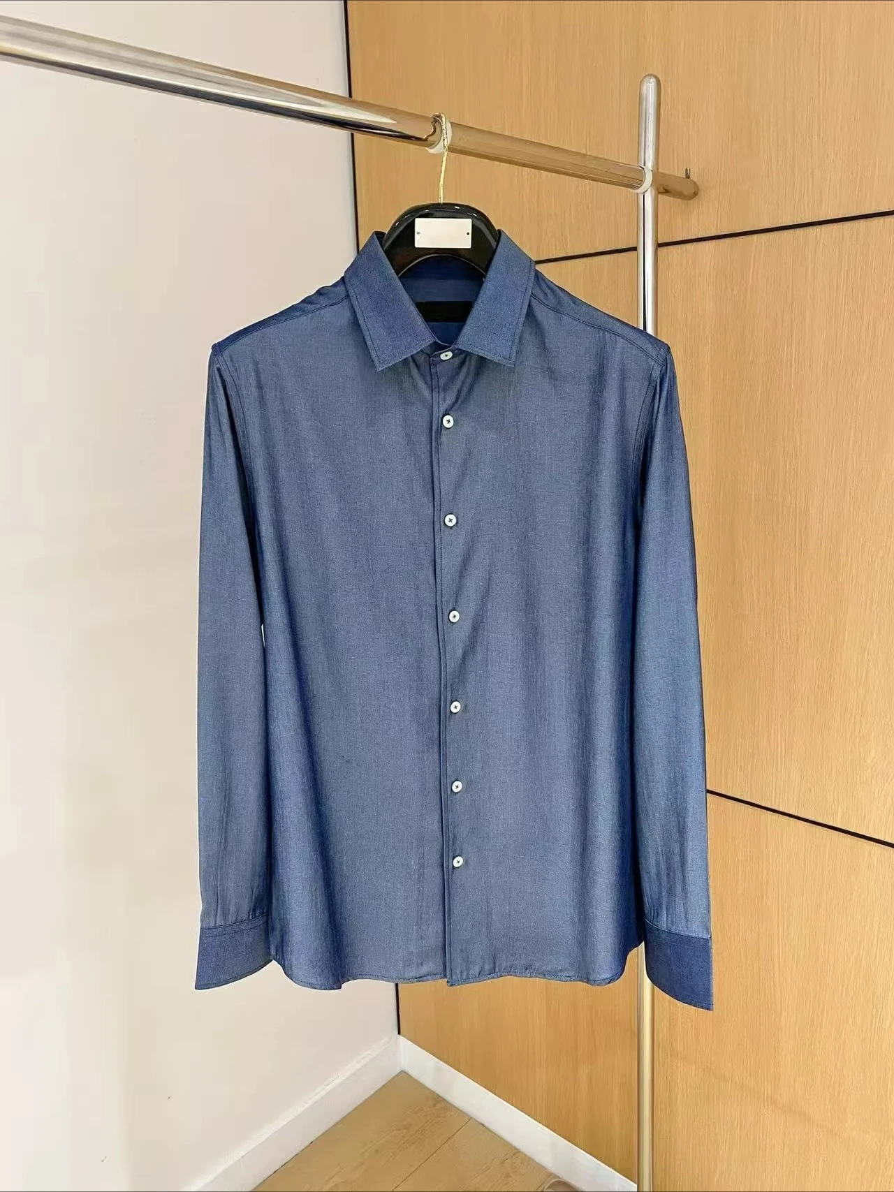 

Europe ZZ 2026 Spring and Summer New Fashion Minimalist Business Casual Lapel Long Sleeve Shirt Men's No-Iron Shirt