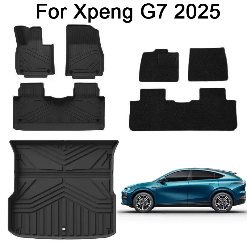 

Car Floor Mats for Xpeng G7 BEV 2025 Cargo Liner Waterproof Foot Pad TPE Car Carpet Black Floor Liners Wholesale Trunk Mats