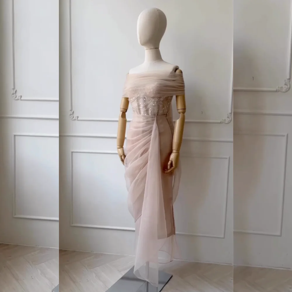 

Customized Net Sequined Sparkle Sweetheart Neck Lace-up Sheath Midi Dresses Bespoke Occasion Prom Women Evening Party Elegant