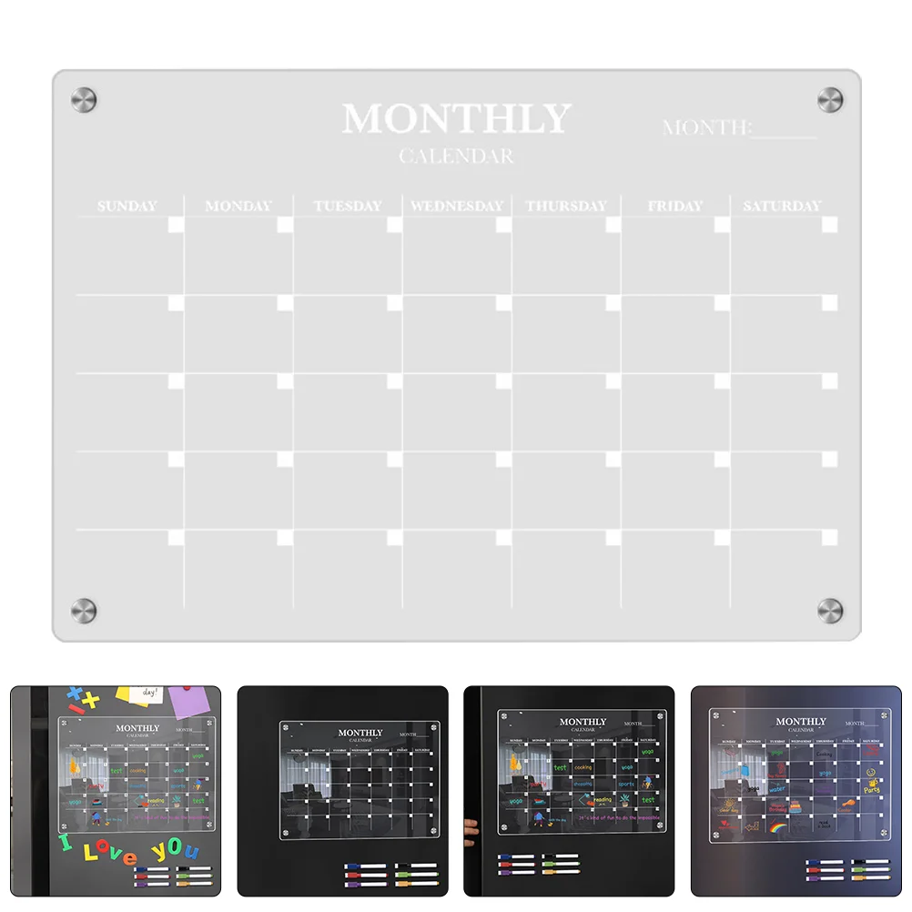 1 Set of Weekly Planner Fridge Board Acrylic Magnetic Fridge Board Magnetic Planner Board