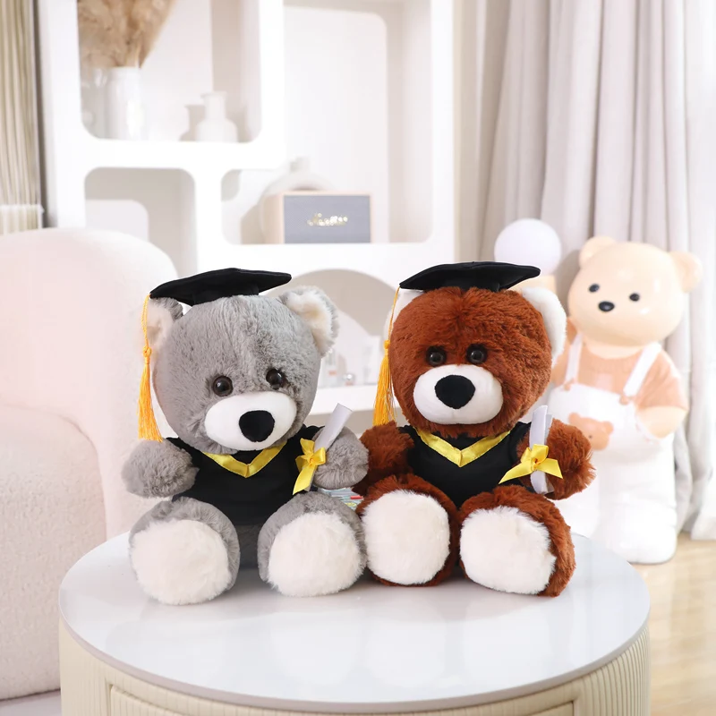 Graduation Gift Doctor Owl Bear Plush Toy Cute Stuffed Animal Toy Doll Soft Cartoon Pillow Graduate Plush Dolls