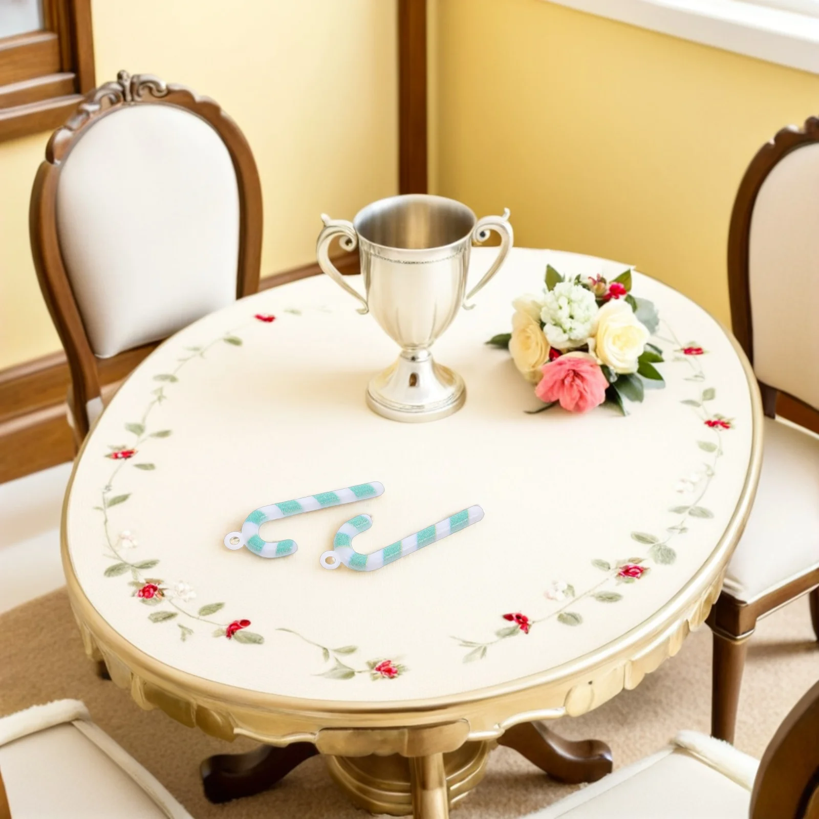 

50Pcs Decorative Accessories Mini Green Candy Canes Craft Embellishments for DIY Christmas Ornaments Hanging Charm Party Decor