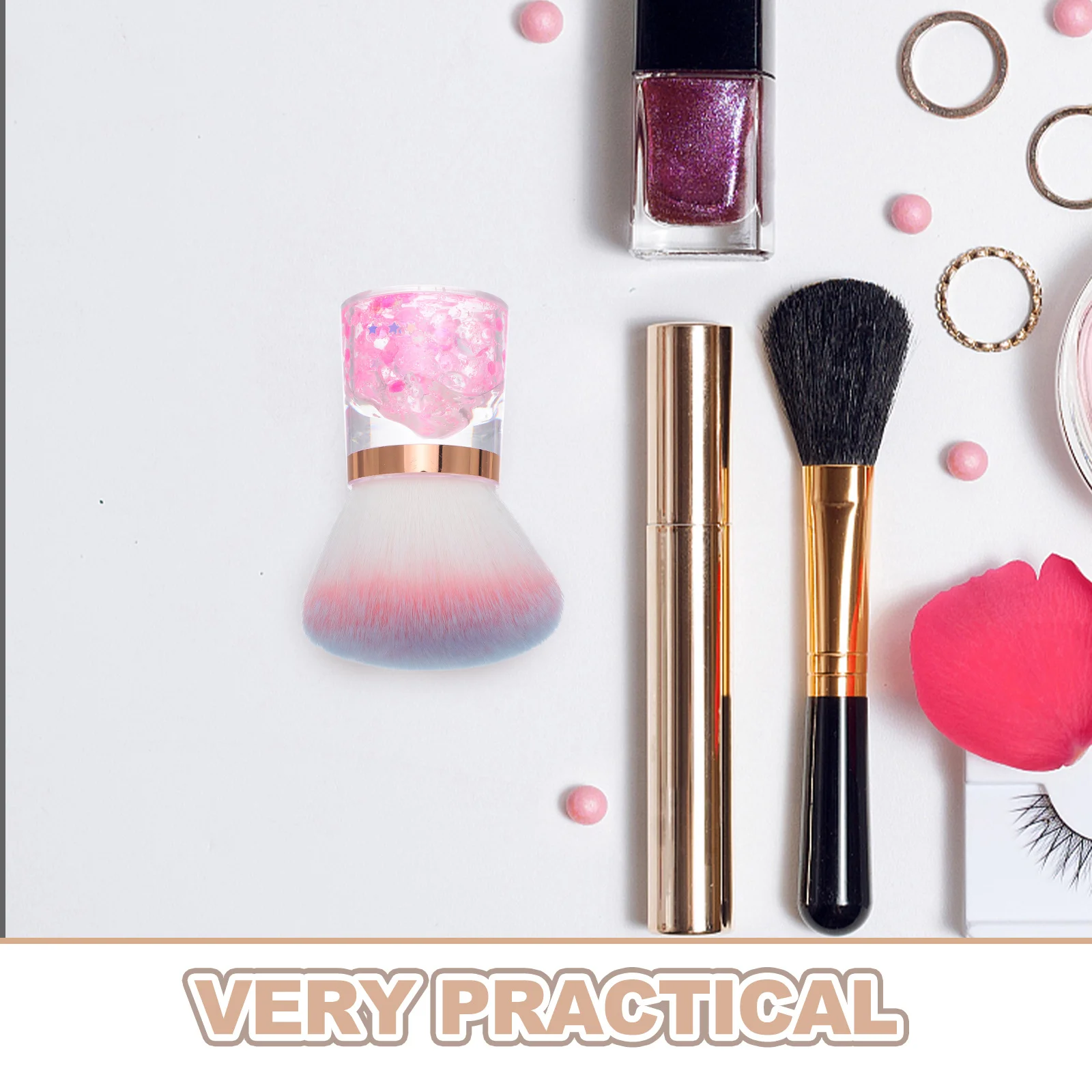 ダストフラワーシェイプソフトテクスチャーアクリルディップパウダーマニキュアツールダスター爪用ポータブルダスティングツールネイルクリーナー