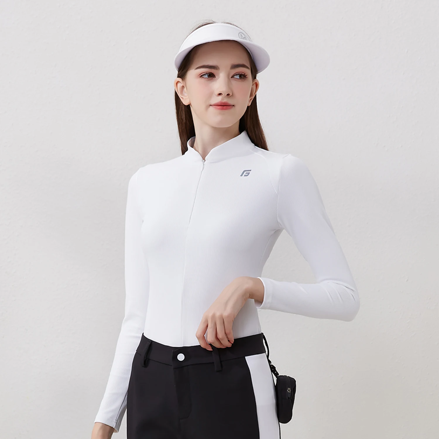 Golfist Golf T-shirts for Women Long Sleeve Autumn Spring Warmth Little Stand Collar Elastic Sports Causal Golf Clothing