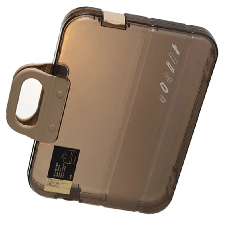 

AU61-Durable Plastic File Folder With Locking Handle, Portable And Waterproof Document Box For Multi-Purpose Use