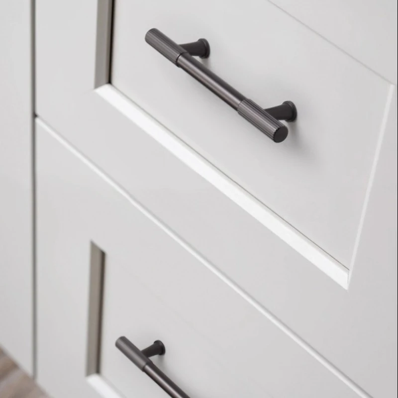 Poignée de porte d'armoire de style français, poignée rayée pour tiroir, poignée de porte de garde-robe, lumière nordique de luxe en cuivre, couleur naturelle